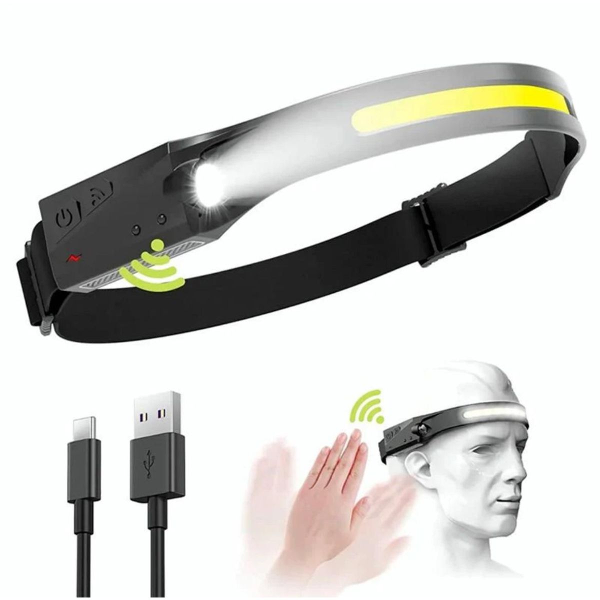 GENERICO - Linterna Led Frontal De Cintillo Cabeza Bicicleta Recargable
