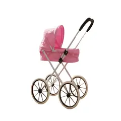 GENERICO - Coche de Paseo para Muñecas con Capota y Ruedas Grandes Rosa