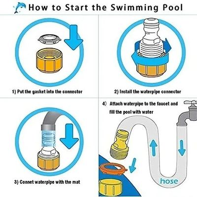 Imagen 2 del producto Piscina Inflable 170x110x45cm Dino Delfin Lanza Chorro Agua