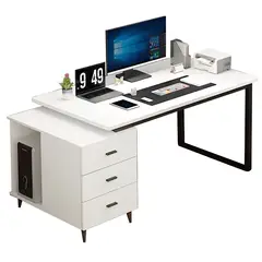 VIDITA - Escritorio Con Cajonera Móvil 140-160 Cm Pata Metálica Oficina