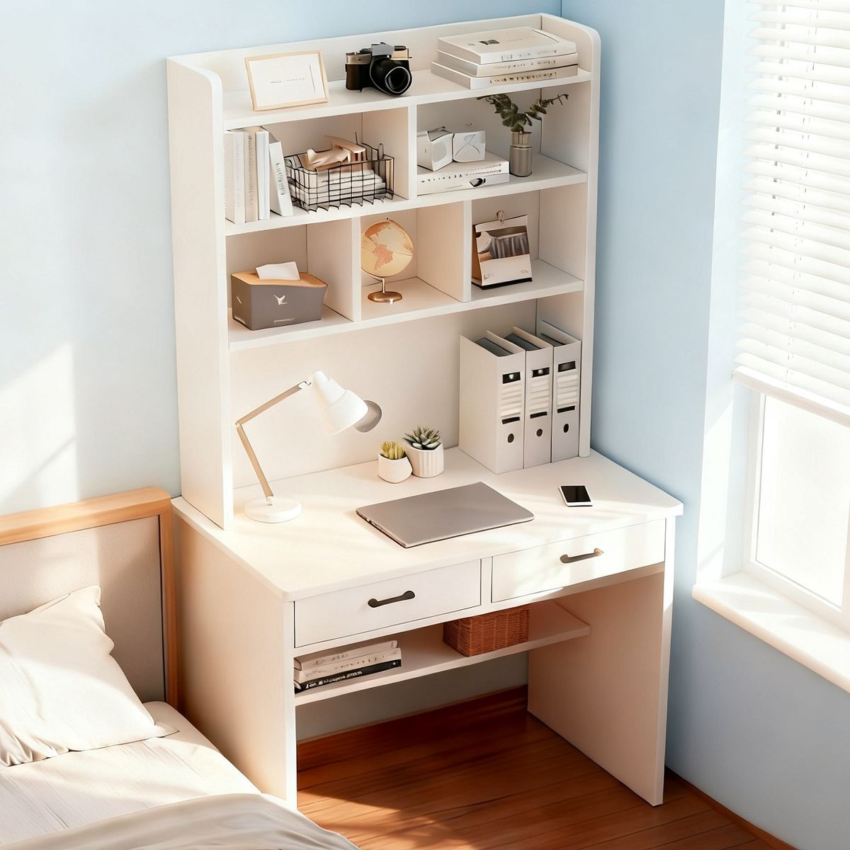 VIDITA - Escritorio Con Biblioteca Estanteria 80x180cm Cajón Oficina