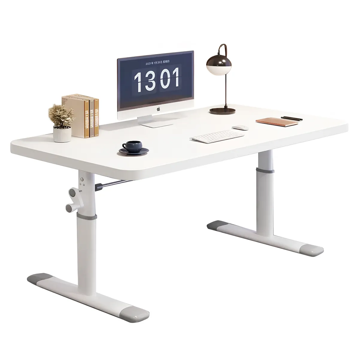 VIDITA - Escritorio Altura Ajustable Manual 120x65-90cm Ergonómico Regulable En Altura Trabajo