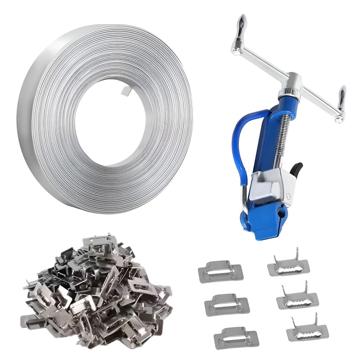 QUICK - Kit Flejadora Acero Inoxidable 12 tensadorflejehebillas