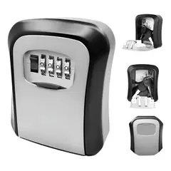 SUPERCENTER - Caja De Seguridad Fuerte Metálica Para Llave Con ClaveGris