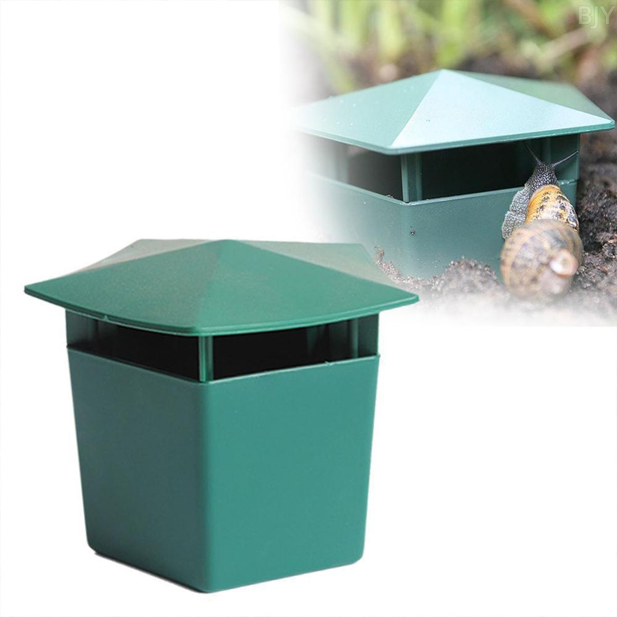 GANGLIAN - 2 Unidades Trampa Caracoles PVC Verde - Cebo para Jardín, Decoración y Control de Plagas