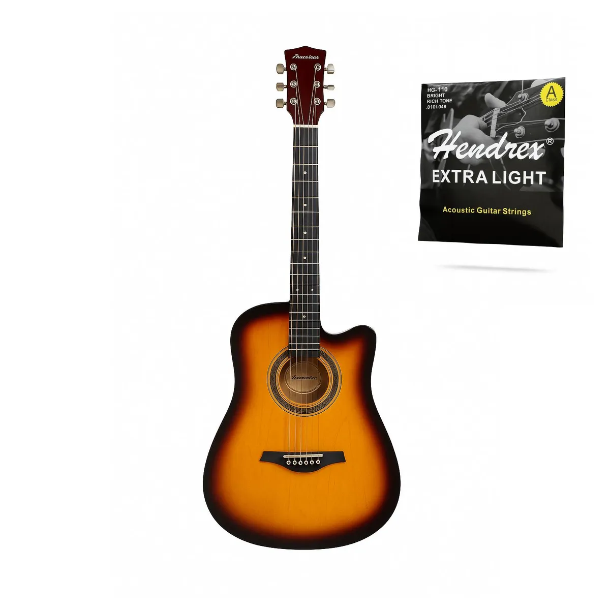 HENDRIX - Guitarra Acústica 39 Pulgadas + Funda Sunburdst Hendrix