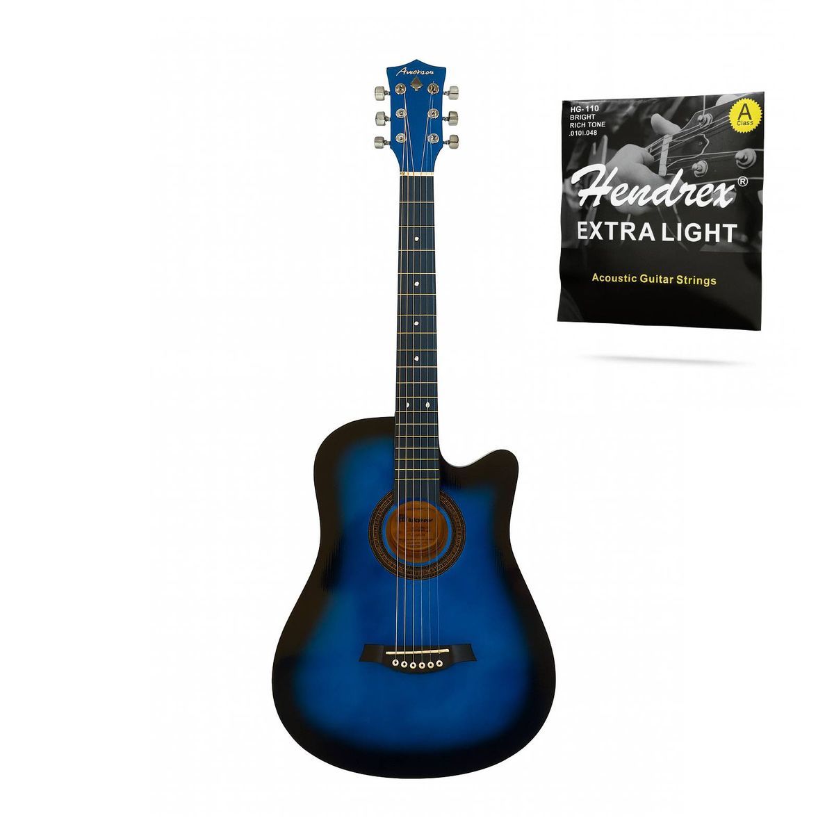 HENDRIX - Guitarra Acústica 39 Pulgadas + Funda Azul Hendrix