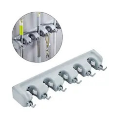 GENERICO - Organizador Para Escobas Y Útiles De Aseo Con Ganchos