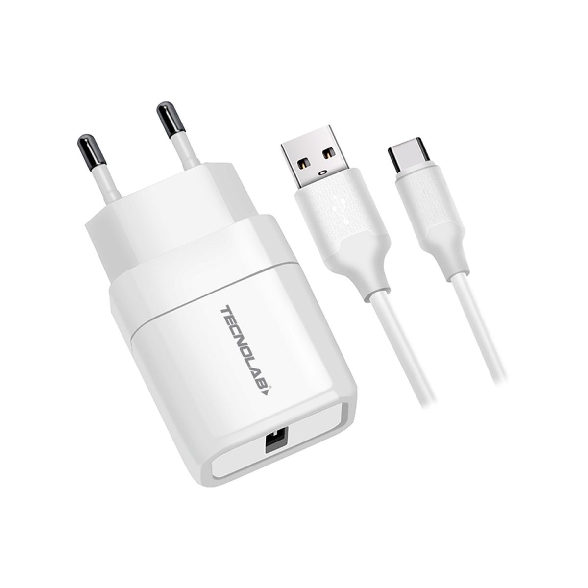 TECNOLAB - Cargador de Pared 12W + Cable USB a USB-C TL043W Tecnolab