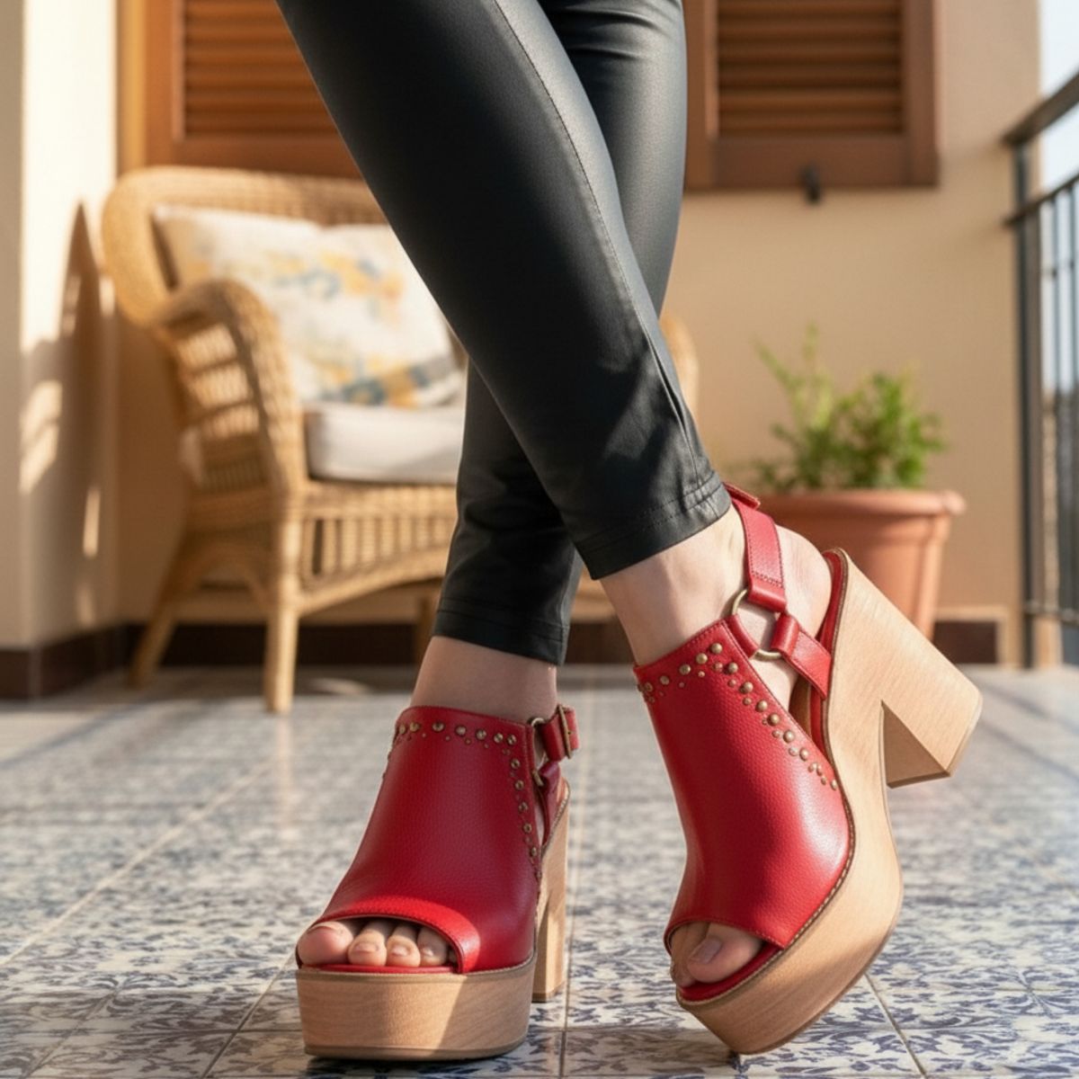 SNOOPY - Sandalias Mujer con Plataforma M546 Horma Pequeña