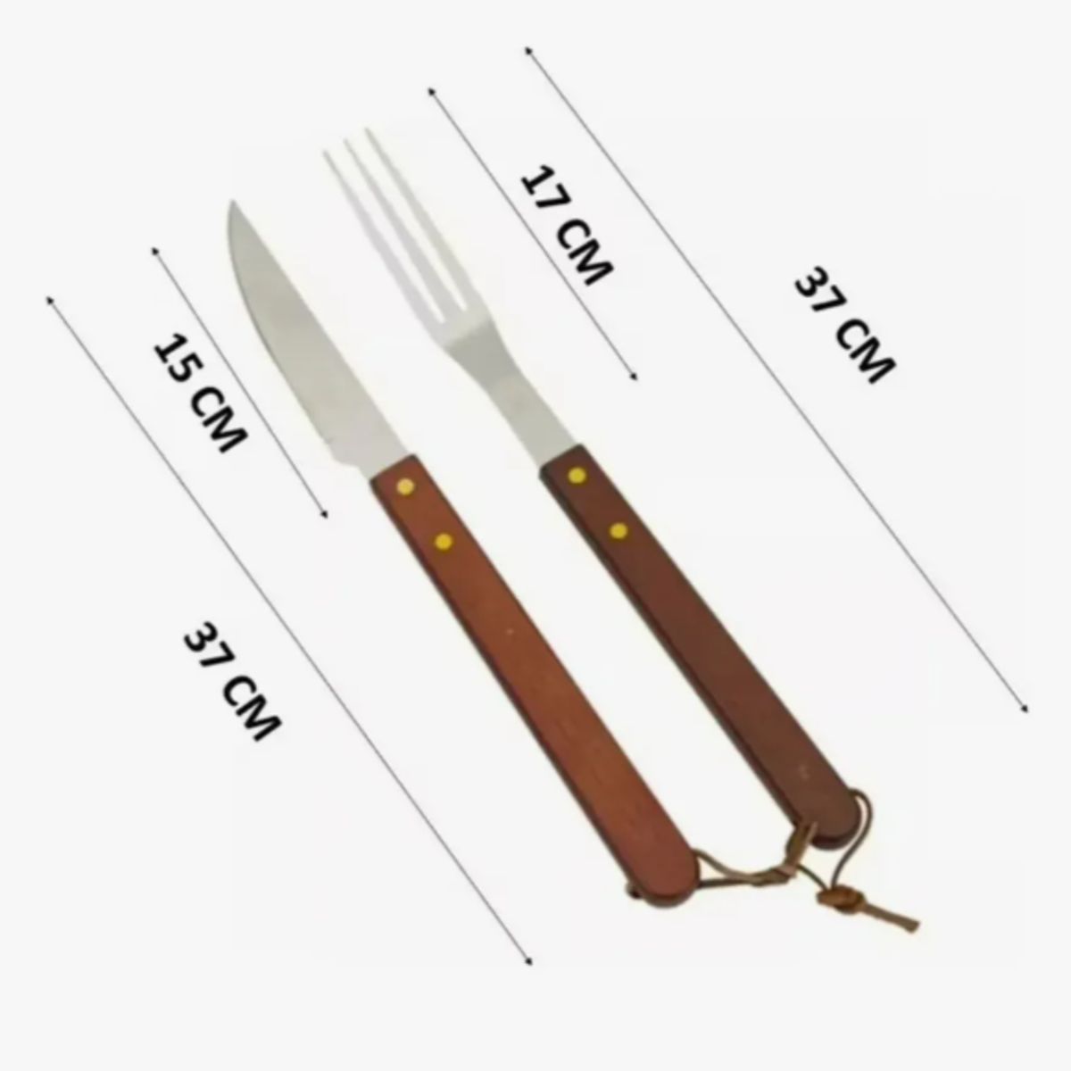 GENERICO - Set Parrillero 2 Piezas Utensilios Para Asado Cuchillo