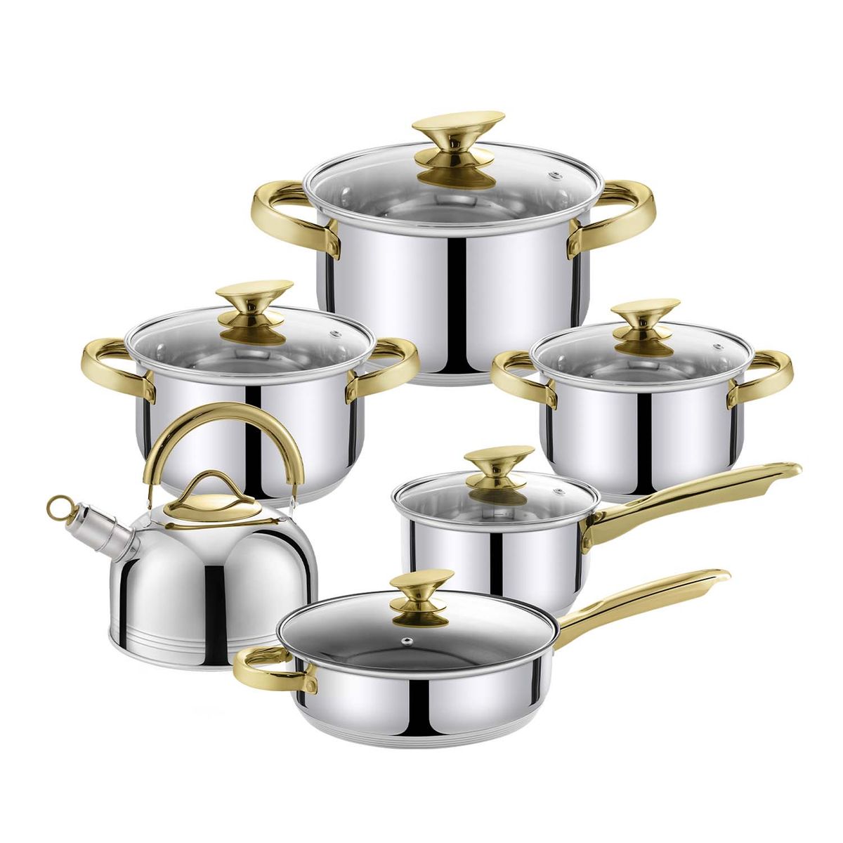 HAUSROLAND - Batería 12 piezas acero inoxidable Viena