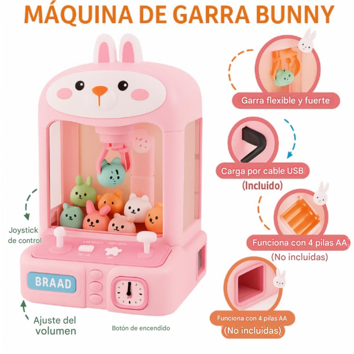 GENERICO - MIni máquina de garra infantil con sonido y luces