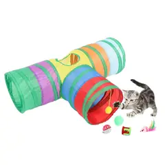 ESHOPANGIE - Túnel Plegable Gato 3 Vías 20 Pzs Juguetes Mascota