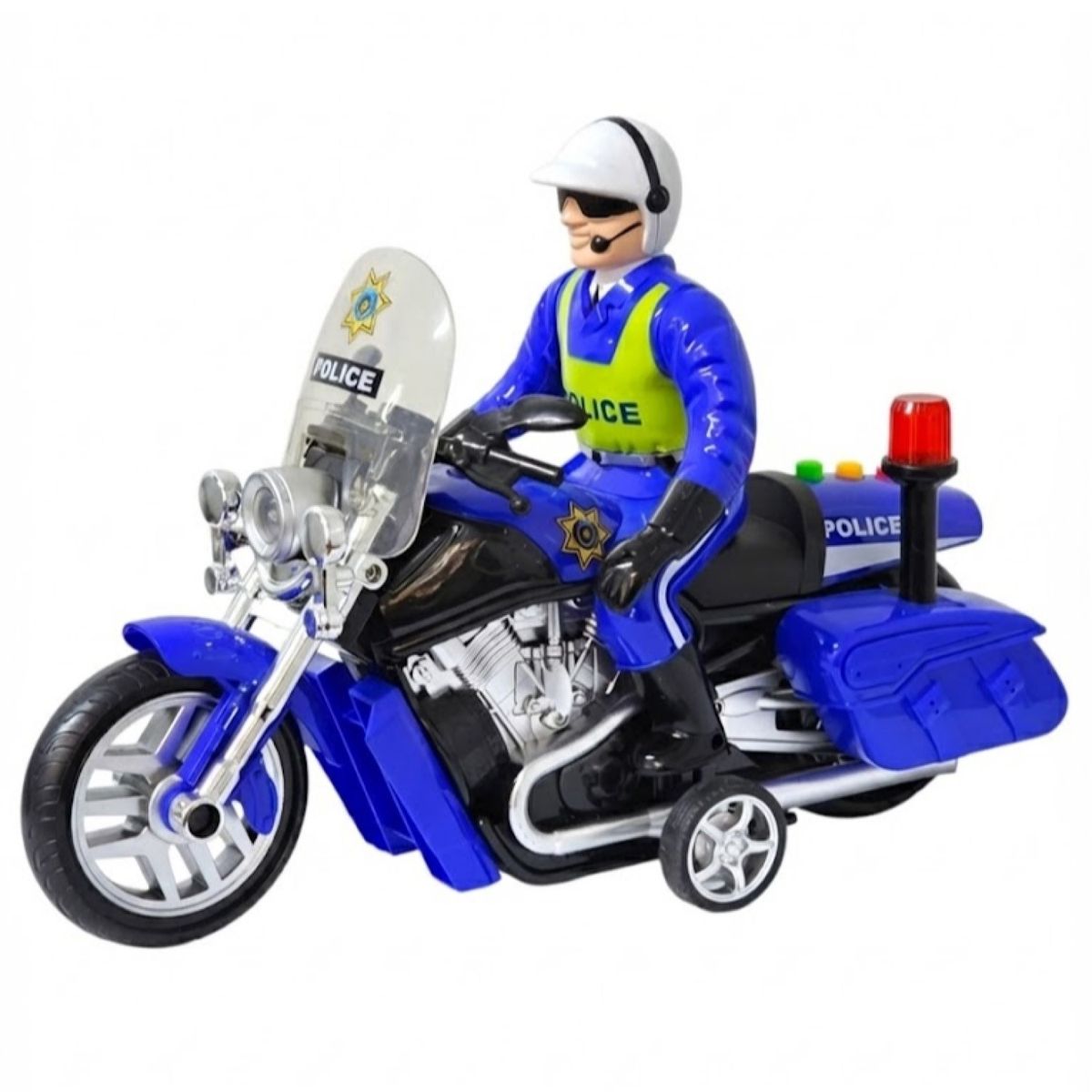 DBLUE - Juguete Moto Policía Luz Sonido Fricción Sujeto Poli DBG1677