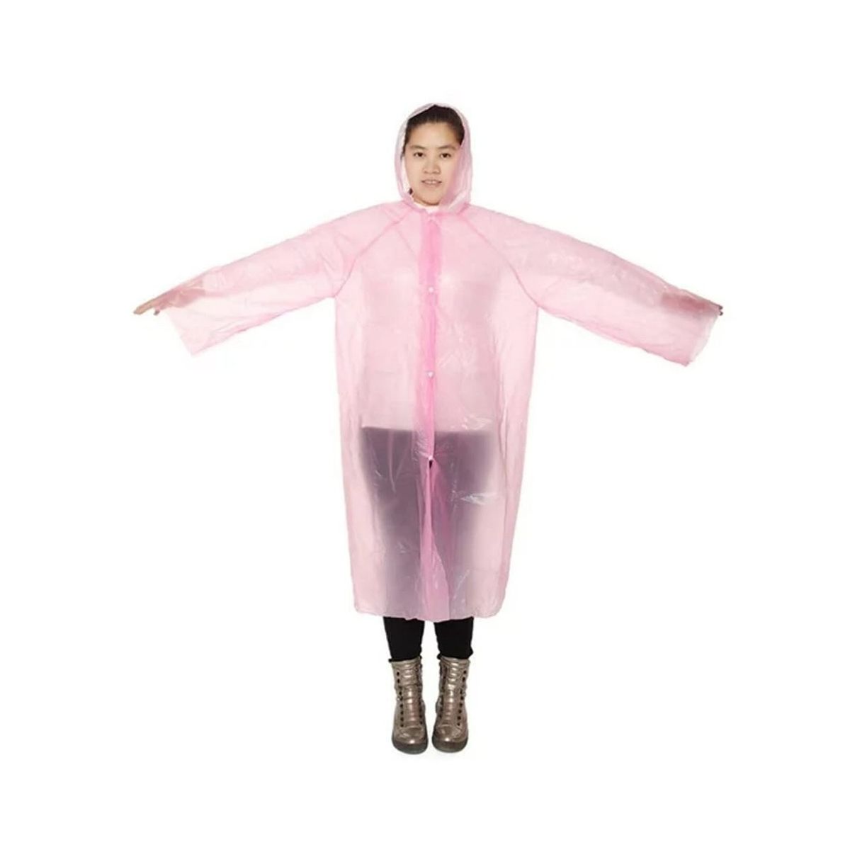 GENERICO - Poncho impermeable para lluvia niña rosado