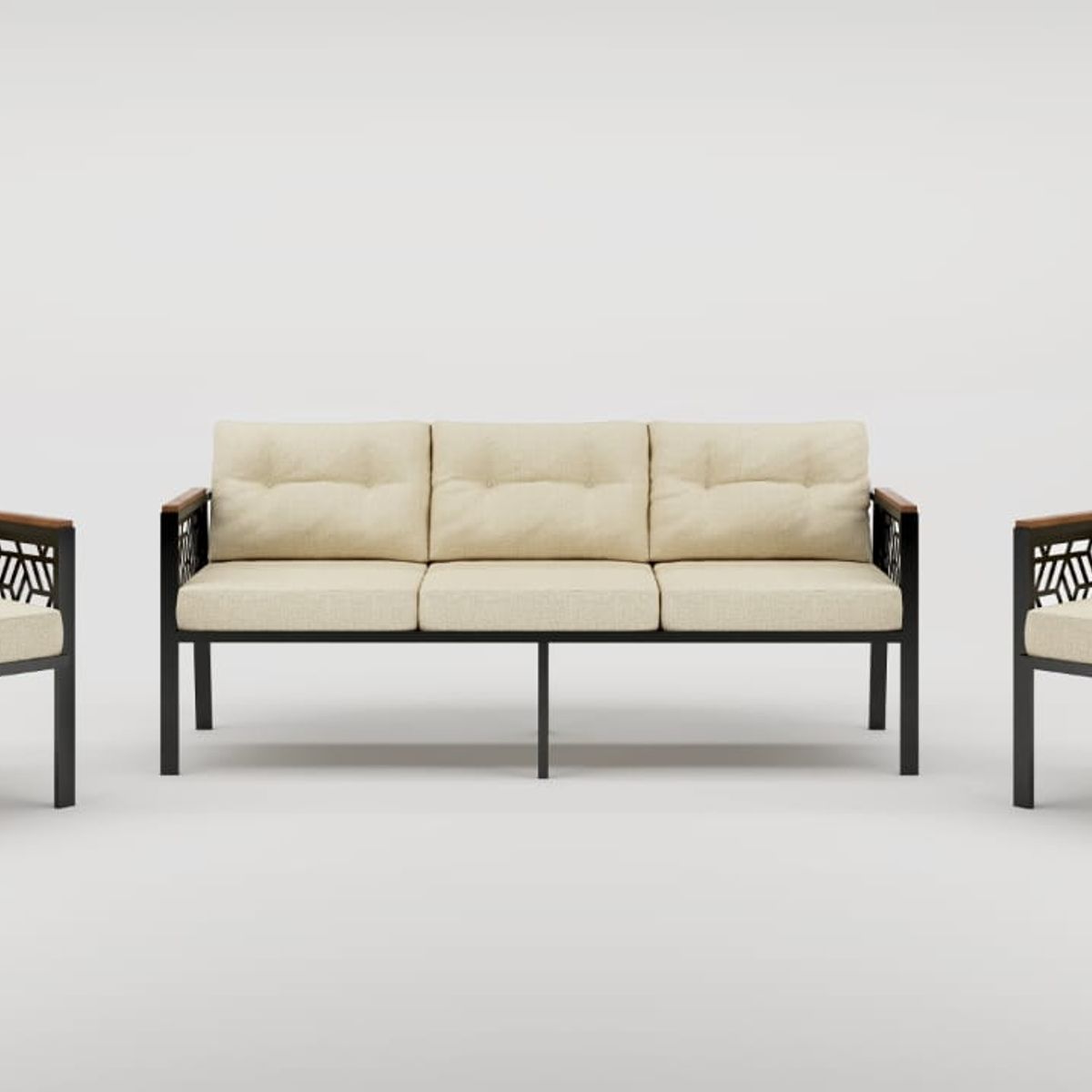 GENERICO - Juego de Living de Terraza Melisa Beige, 5 Personas