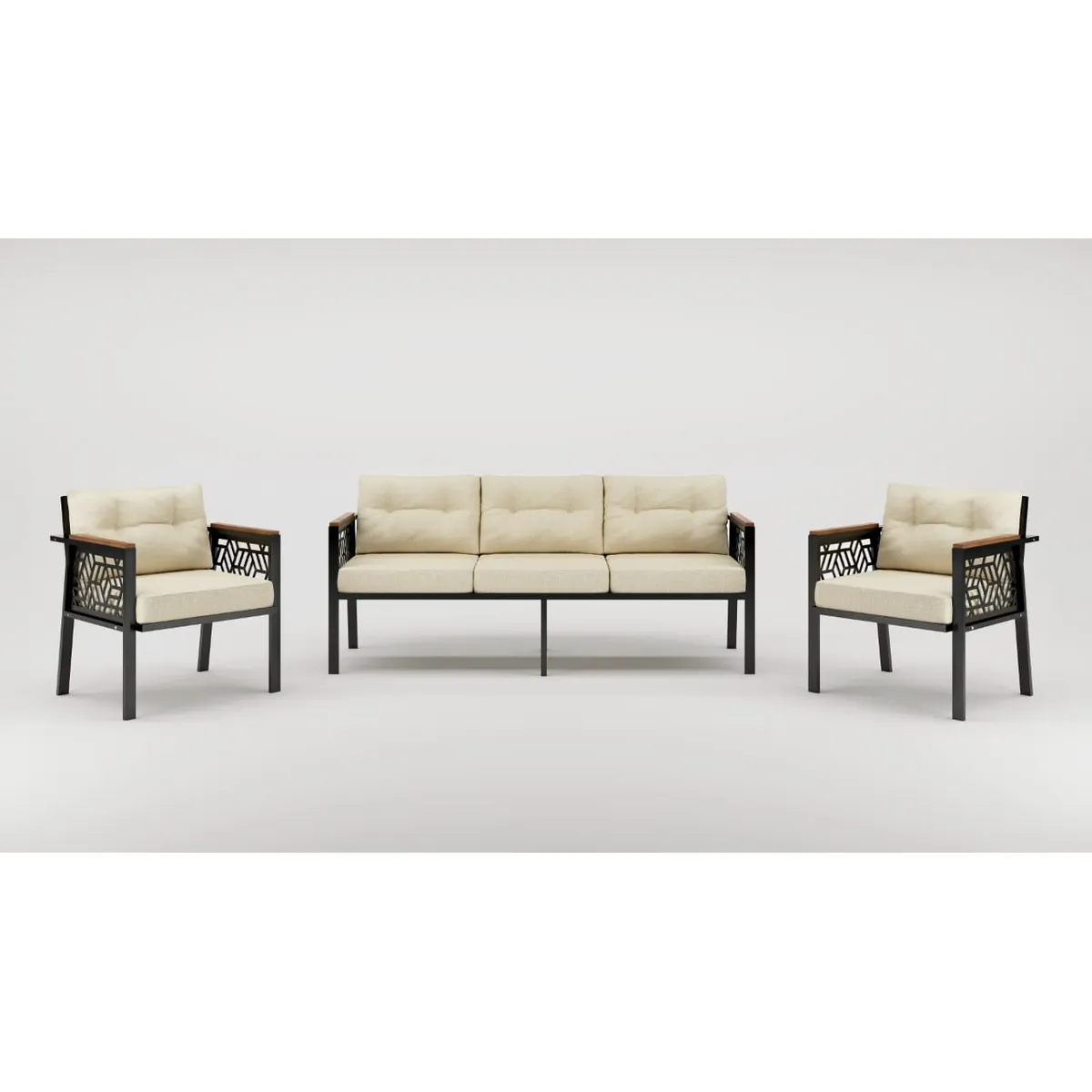 GENERICO - Juego de Living de Terraza Melisa Beige, 5 Personas