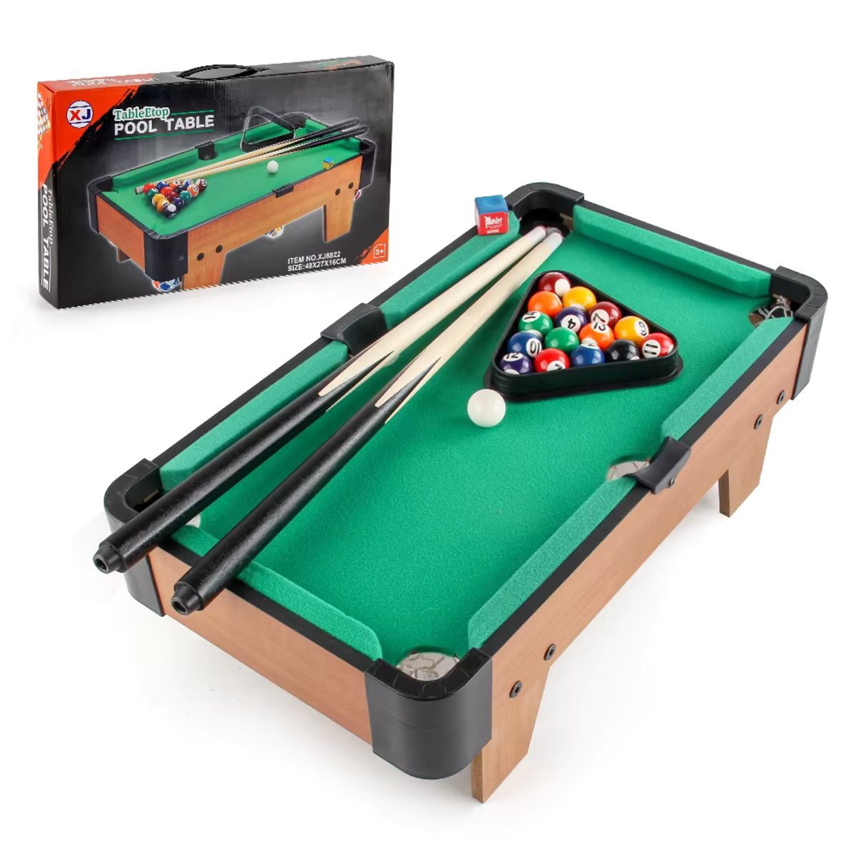 GENERICO - Juego Mesa Madera Billar Mini Pool Portatil Para Niños