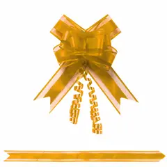 DALI - Cintas de Regalo 64mm Dorado – Pack 10 Unidades - Precortadas-Estirables