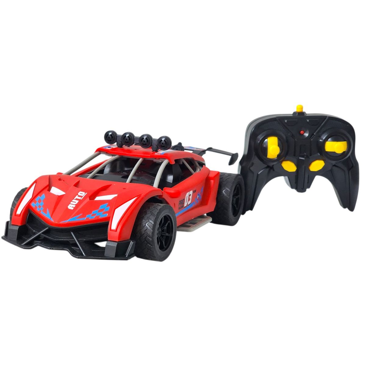 DBLUE - Auto de carrera RC Luz Música y Vapor Trasero DBG1759R Rojo