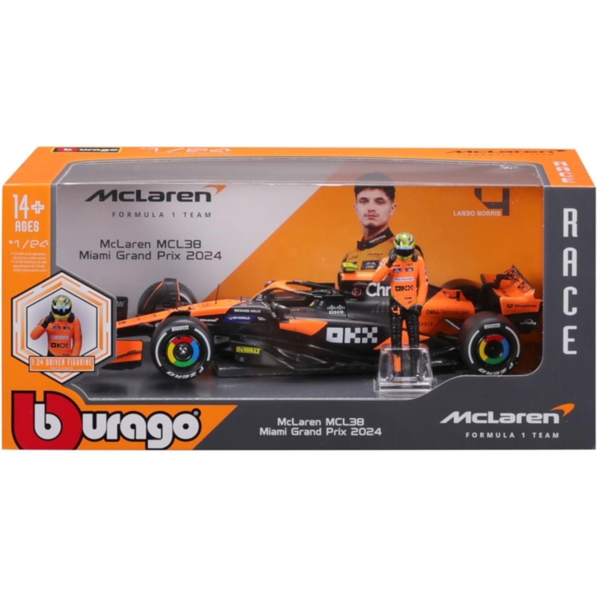 BBURAGO - BURAGO 28040 1-24 RACE FORMULA MCLAREN MCL38 W FIGURE  2024