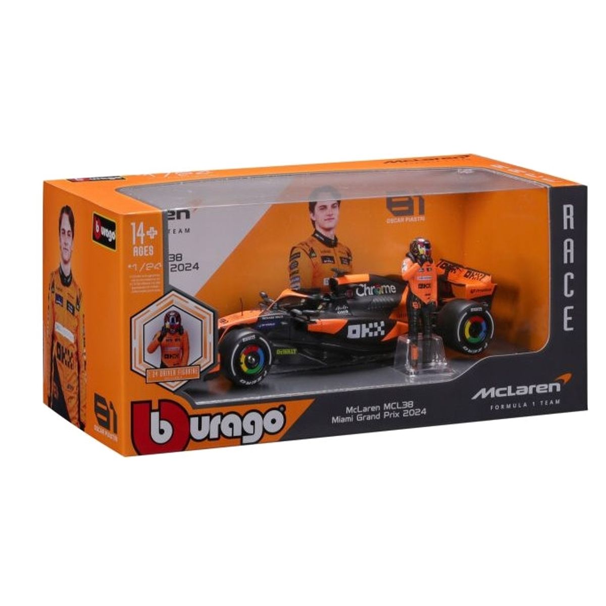 BBURAGO - BURAGO 28040 1-24 RACE FORMULA MCLAREN MCL38 W FIGURE  2024