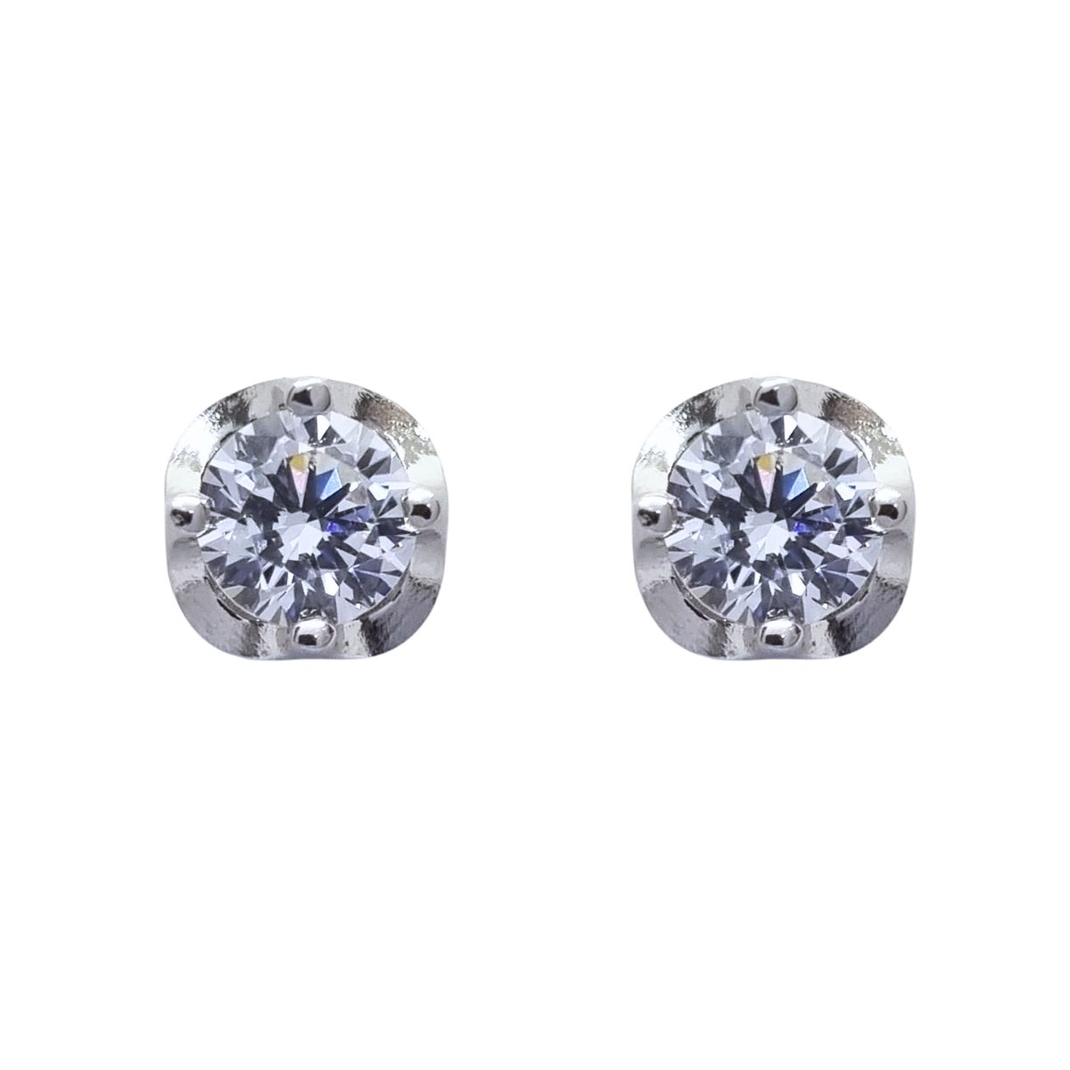 JOYAS LANDEROS - Aros Punto de Luz 5mm 4 engastes Plata 925