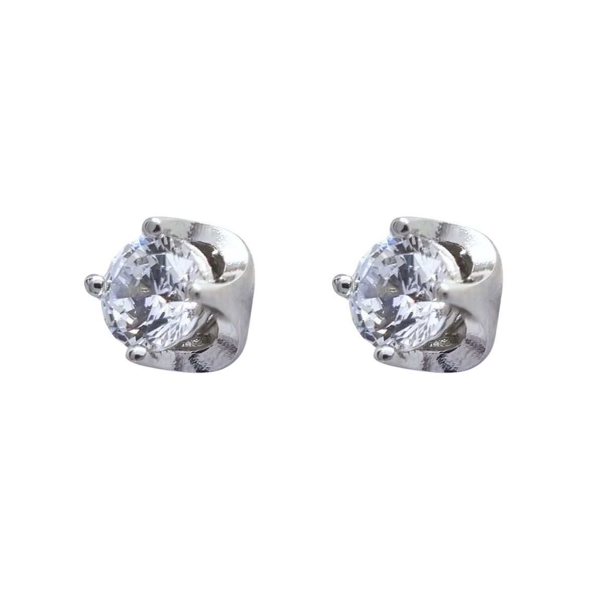 JOYAS LANDEROS - Aros Punto de Luz 5mm 4 engastes Plata 925