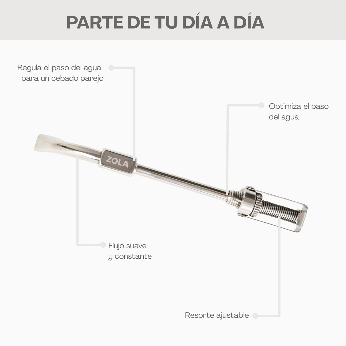 ZOLA OUTDOORS - Bombilla Para Mate Zola Resorte Ajustable Spring