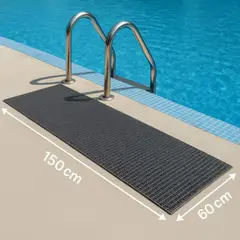 MONNO - Piso de pvc ondas negro para lugares húmedos