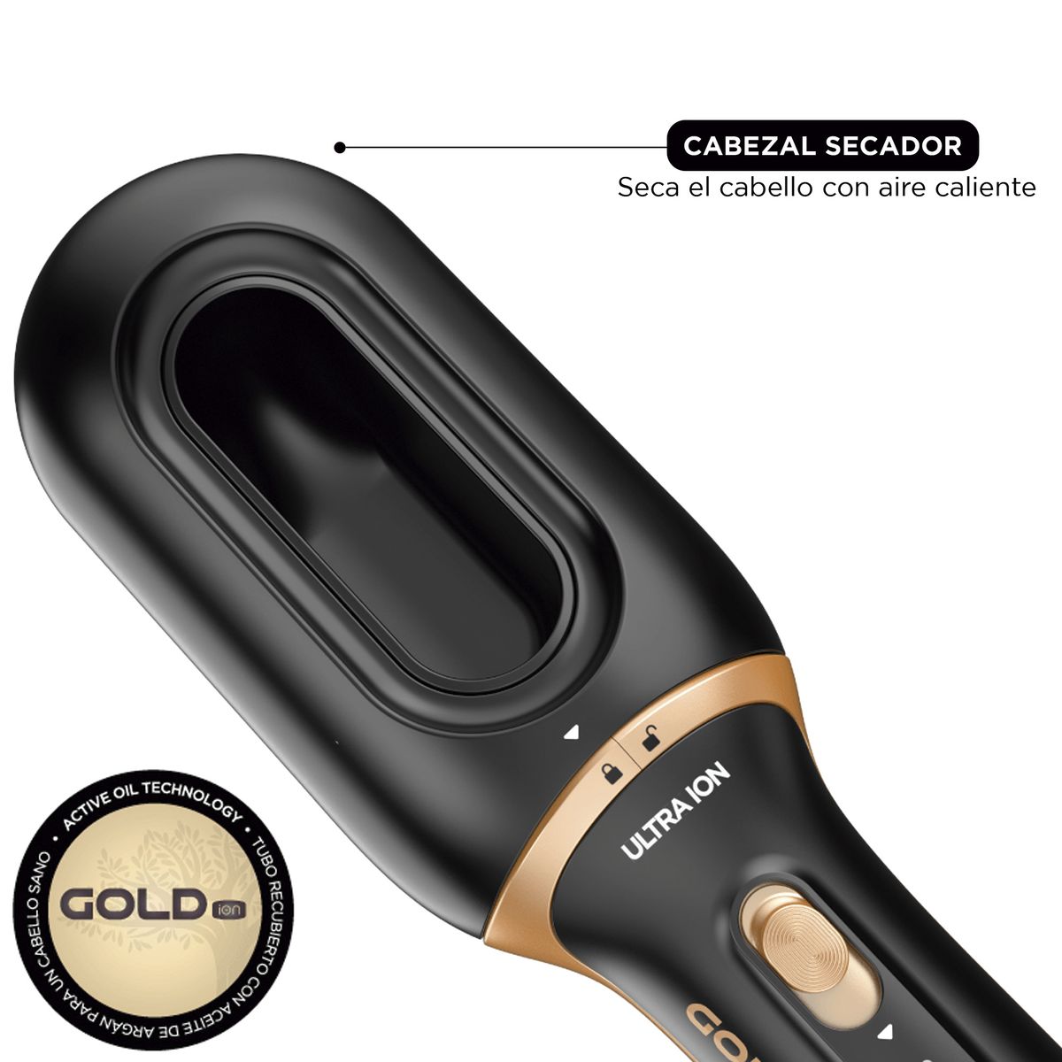 GAMA - Cepillo Secador Modelador Gama Styler 3d Therapy Ion Gold