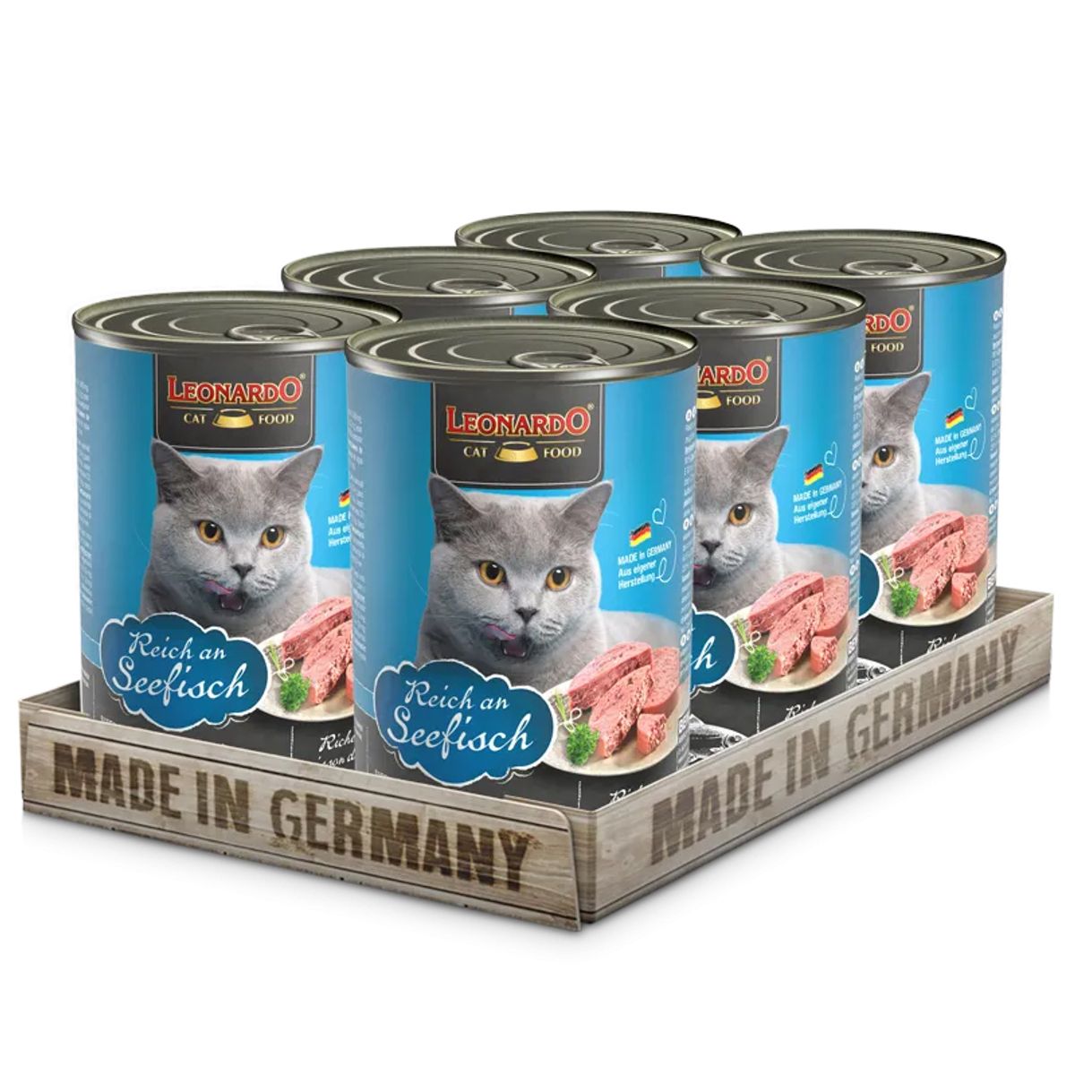CAT FOOD LEONARDO - Alimento Leonardo Pescado Gato Lata Pack x 6 Latas 400gr