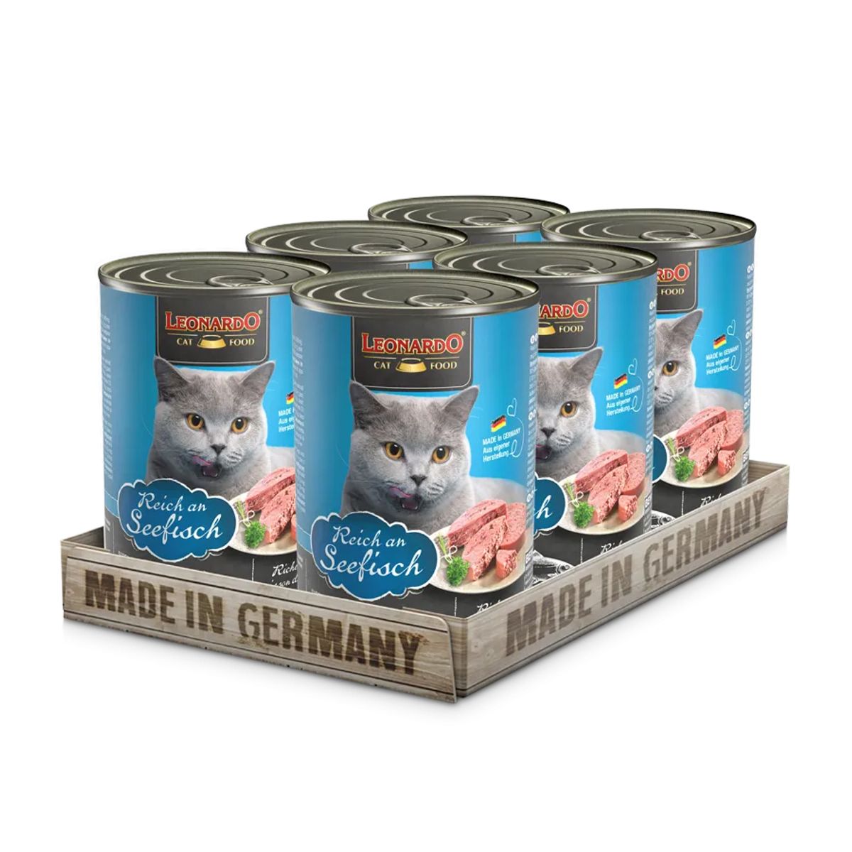 CAT FOOD LEONARDO - Alimento Leonardo Pescado Gato Lata Pack x 6 Latas 400gr