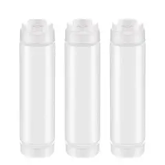 WAKESHOME - Pack 3 Dispensadores Salsa Salsero Plastico 360ml