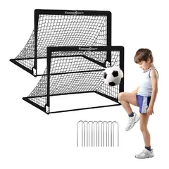 ESHOPANGIE - 2 Juego De Porterías De Fútbol Portátil Para Niños 120*90cm