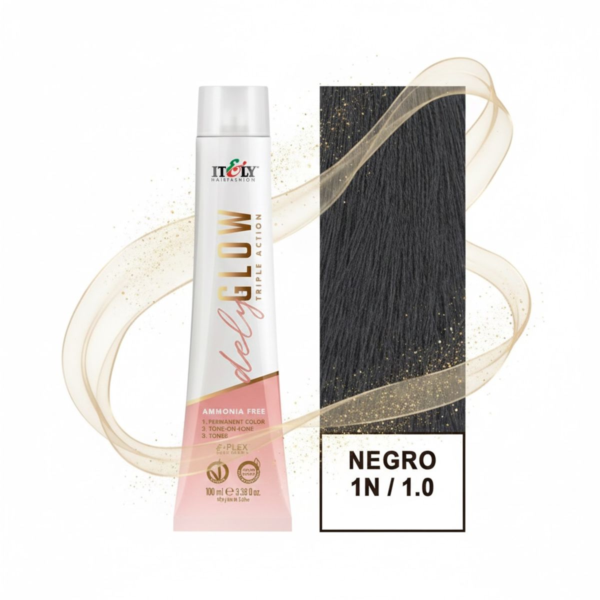 GENERICO - TINTURA PER S/AMONI ITELY DELYGLOW 1N NEGRO 100ML 1.0 + OXIDANTE
