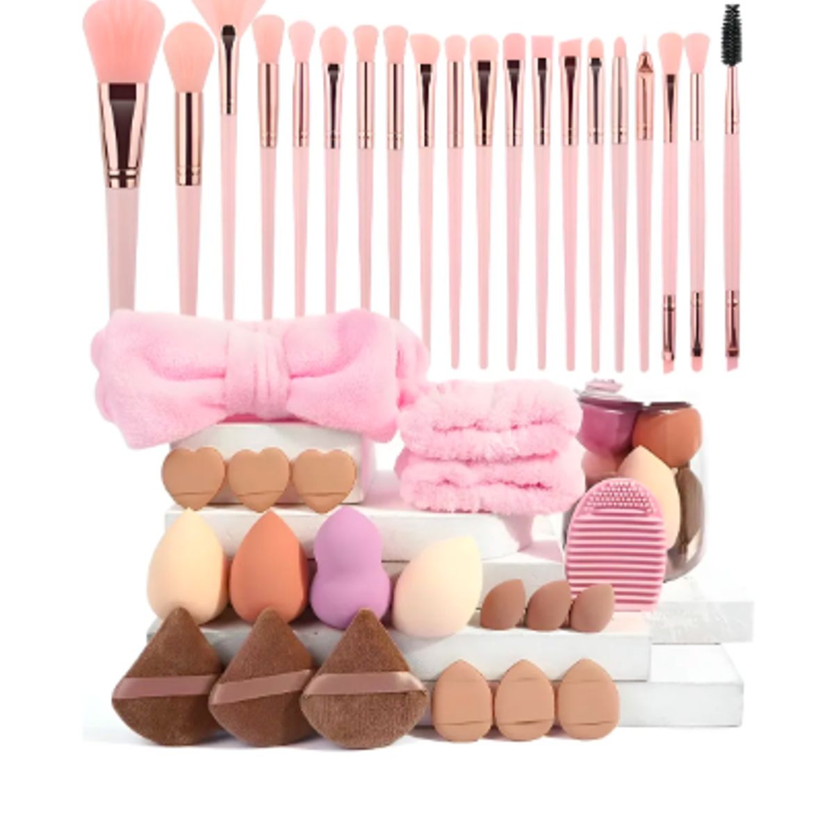 GENERICO - 40 Brochas Maquillaje Profesional Y Herramientas Cosméticas Multicolor