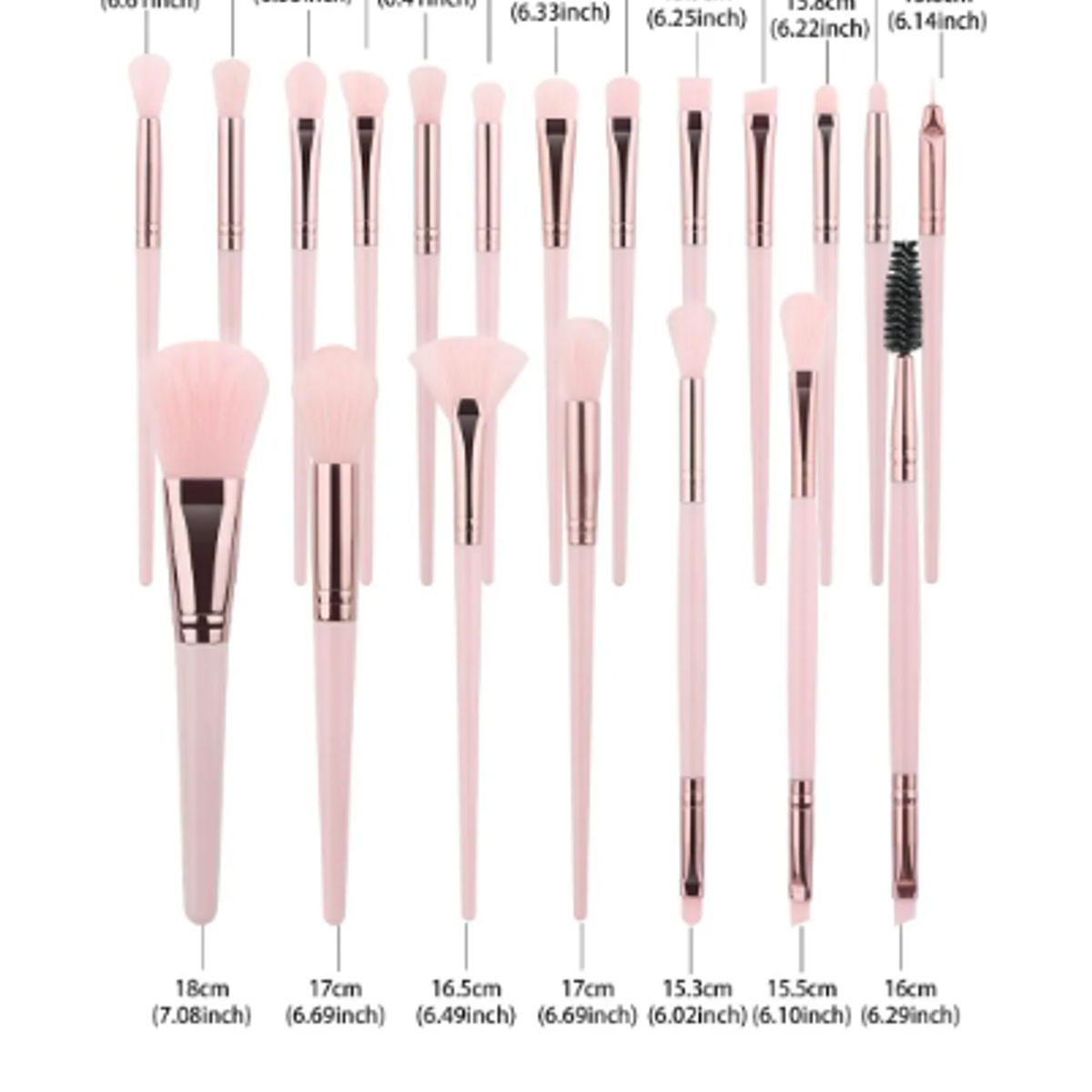 GENERICO - 40 Brochas Maquillaje Profesional Y Herramientas Cosméticas Multicolor