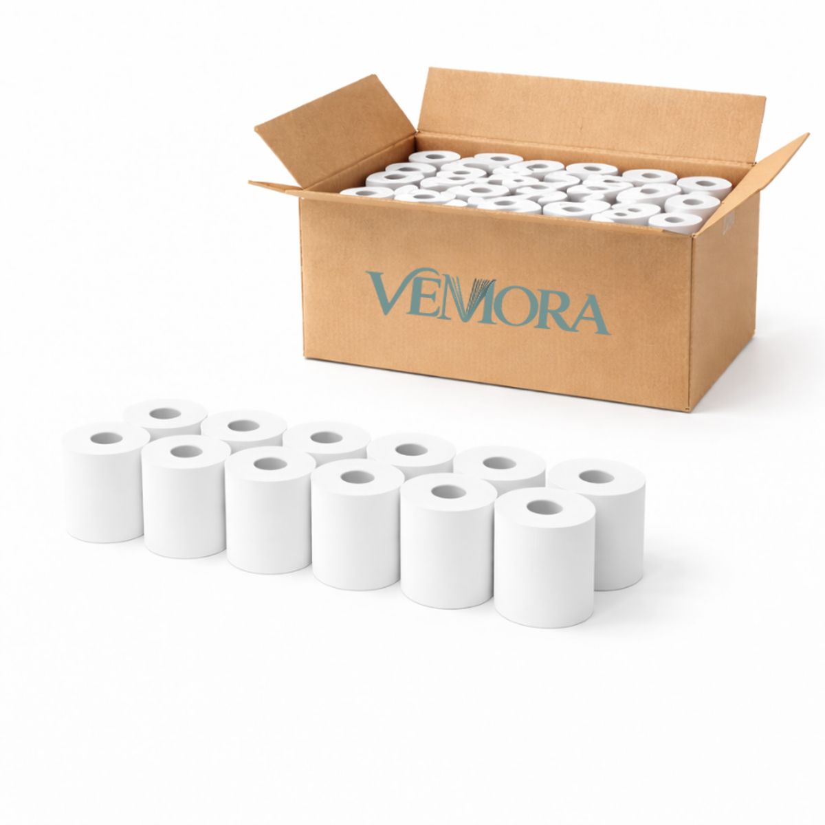 GENERICO - Pack 50 Rollo Papel Térmico 50x55mm Pos Transbank 16,5mts Blanco