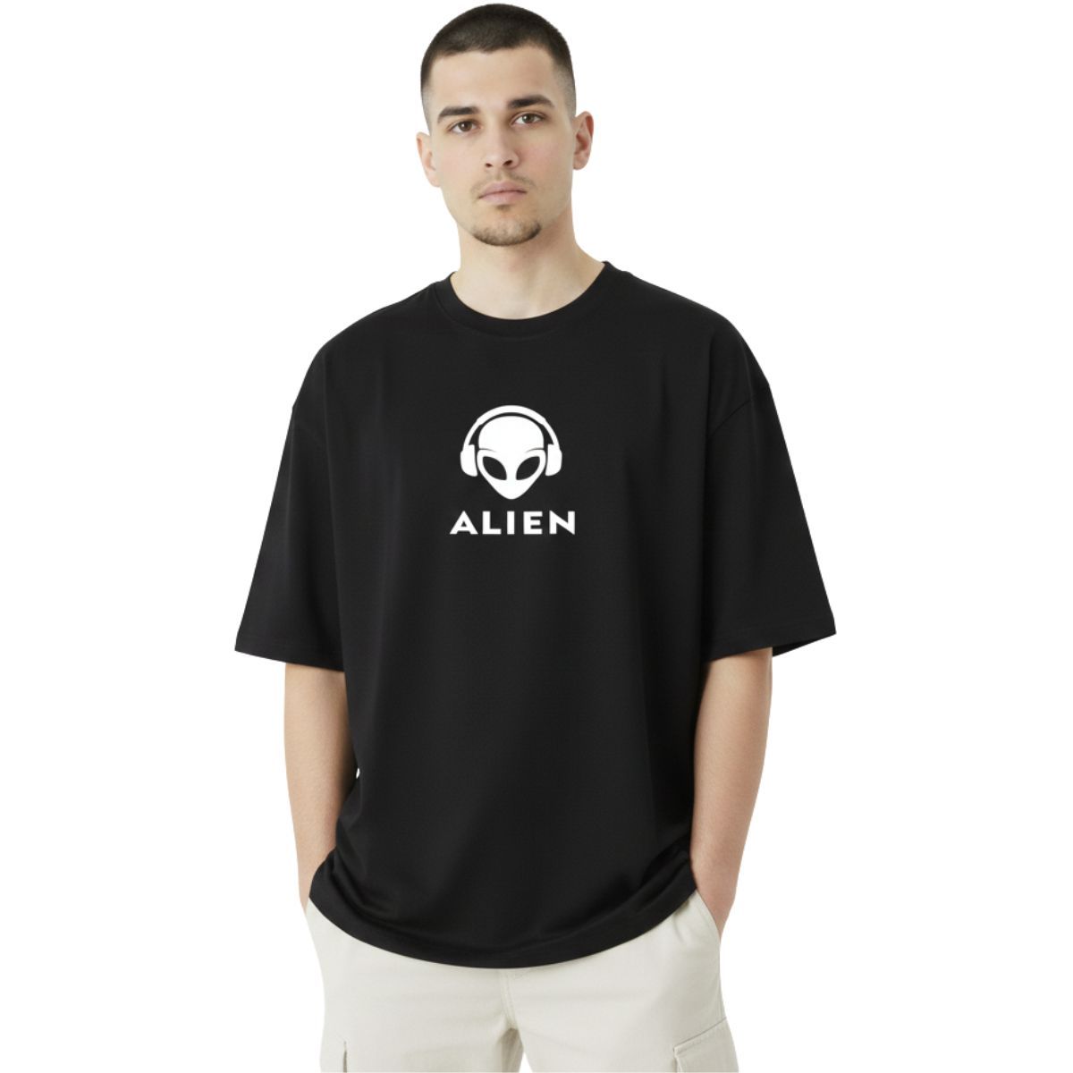 TRIPLE PLAY - Polera Oversize Streetwear 100% Algodón Alien