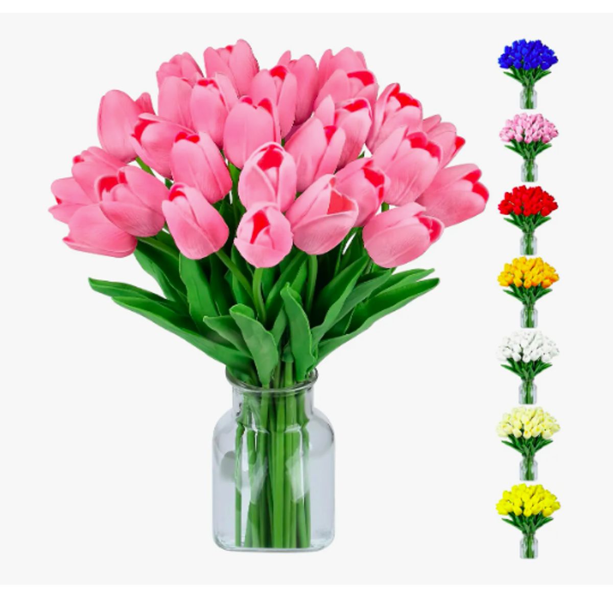 GENERICO - Ramos De 20 Tulipanes Artificiales Flor Decoración Tulipan