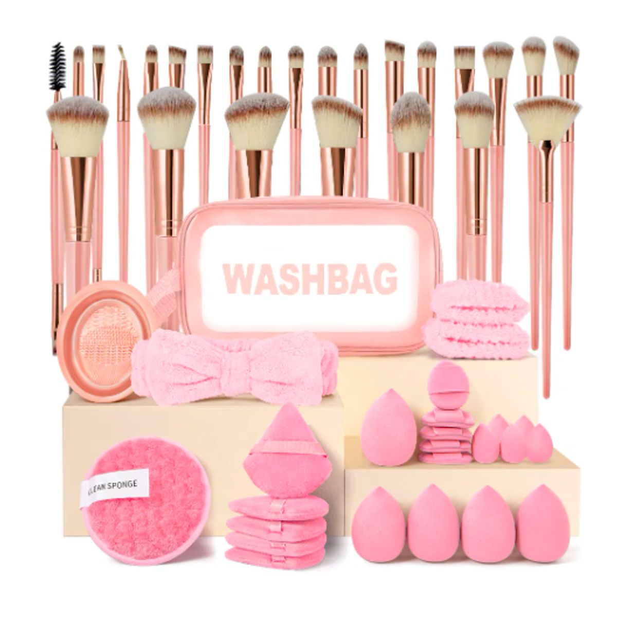 GENERICO - Set 51 Brochas Maquillaje Base Profesional Kit Con Esponja