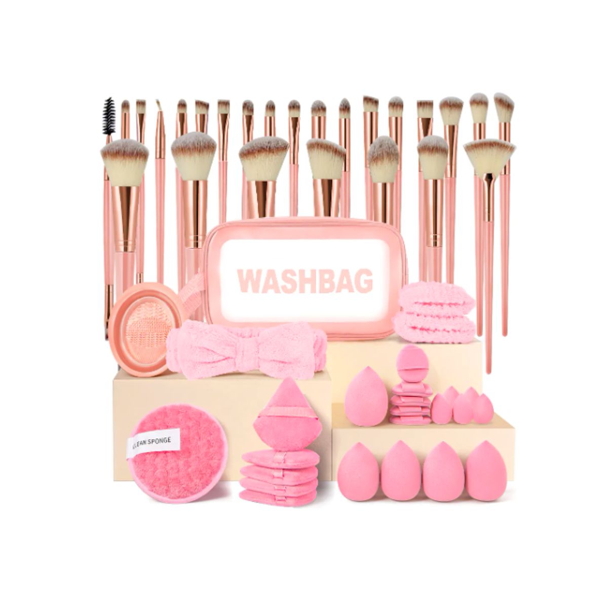 GENERICO - Set 51 Brochas Maquillaje Base Profesional Kit Con Esponja