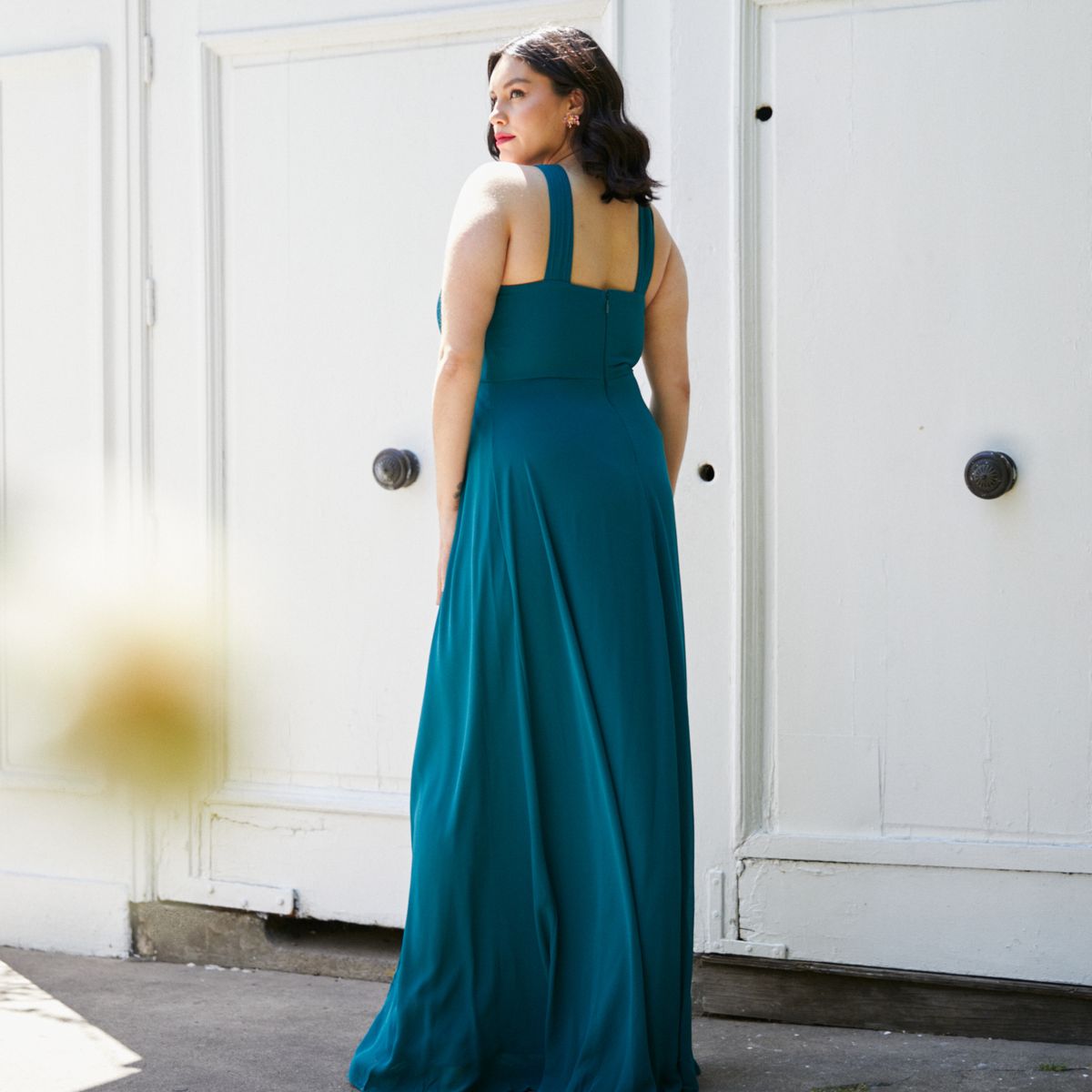MI PLACARD - Vestido Largo de Fiesta Elisa Halter Turquesa Oscuro