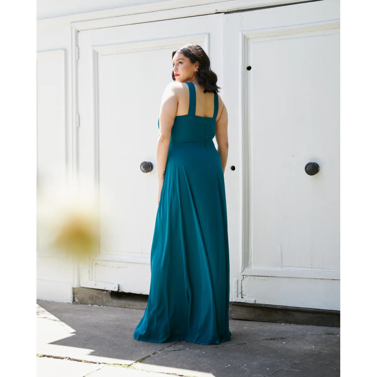 MI PLACARD - Vestido Largo de Fiesta Elisa Halter Turquesa Oscuro
