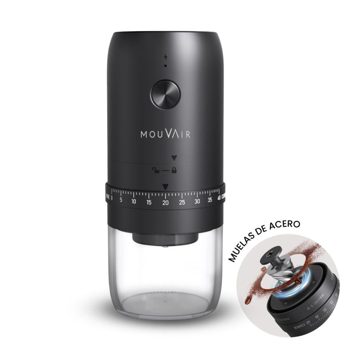 MOUVAIR - Molinillo de Café Eléctrico Ajustable Versión Pro Mouvair