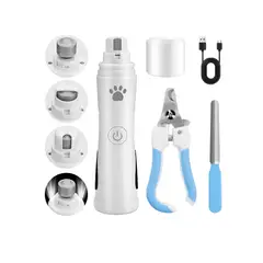 GENERICO - Kit Profesional Lima De Uñas Eléctrica Perro Gato Recargable