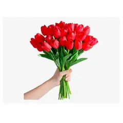 GENERICO - Ramos De 20 Tulipanes Artificiales Flor Decoración Tulipan