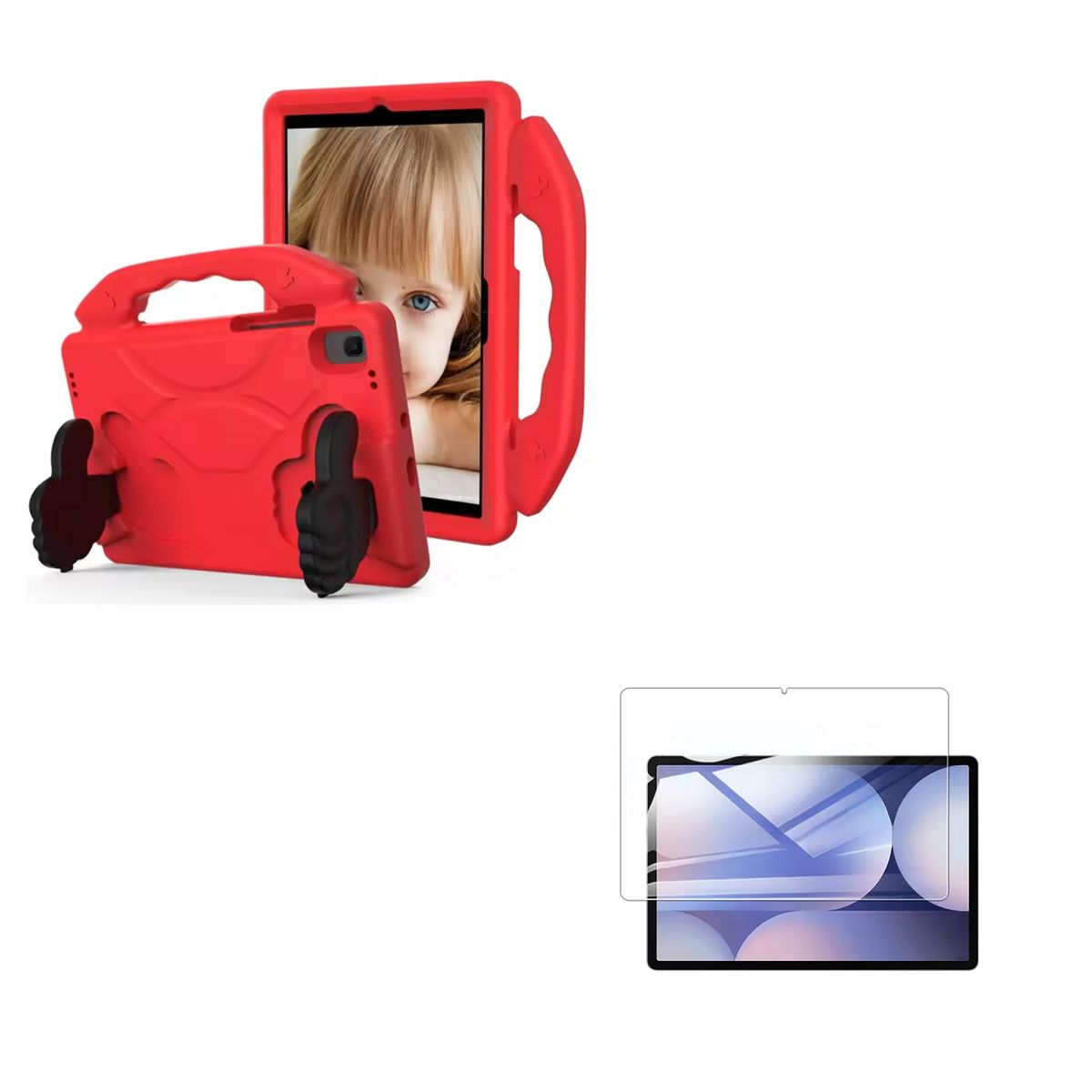 JOIGO - Carcasa Niños Anti Golpe Para Tab Samsung A11 Plus Lami Rojo
